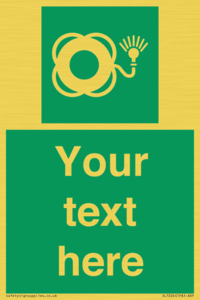 Custom sign safe condition Lifebuoy with light